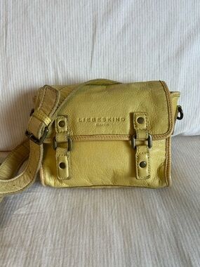 Liebeskind Yellow Leather Mini Messenger Bag